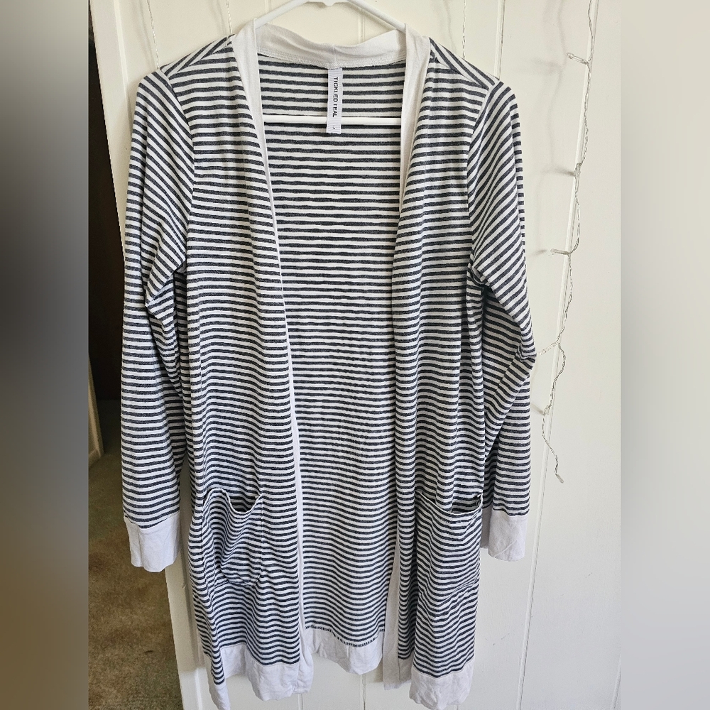 Womens large striped cardigan